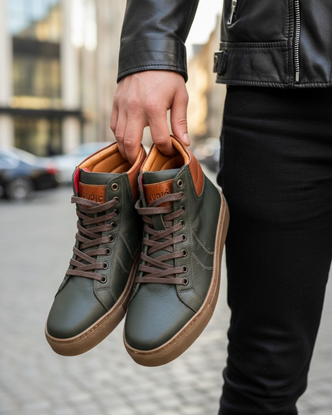 Tenis Condor Verdes, 100% Cuero