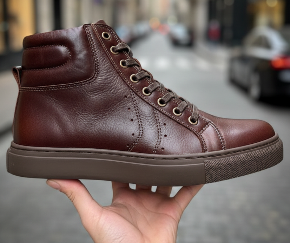 Tenis Berlin Coñac, 100% Cuero