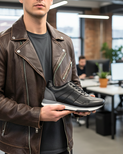 Tenis Zafiro Negro, 100% Cuero