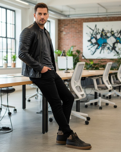 Tenis Condor Negros, 100% Cuero