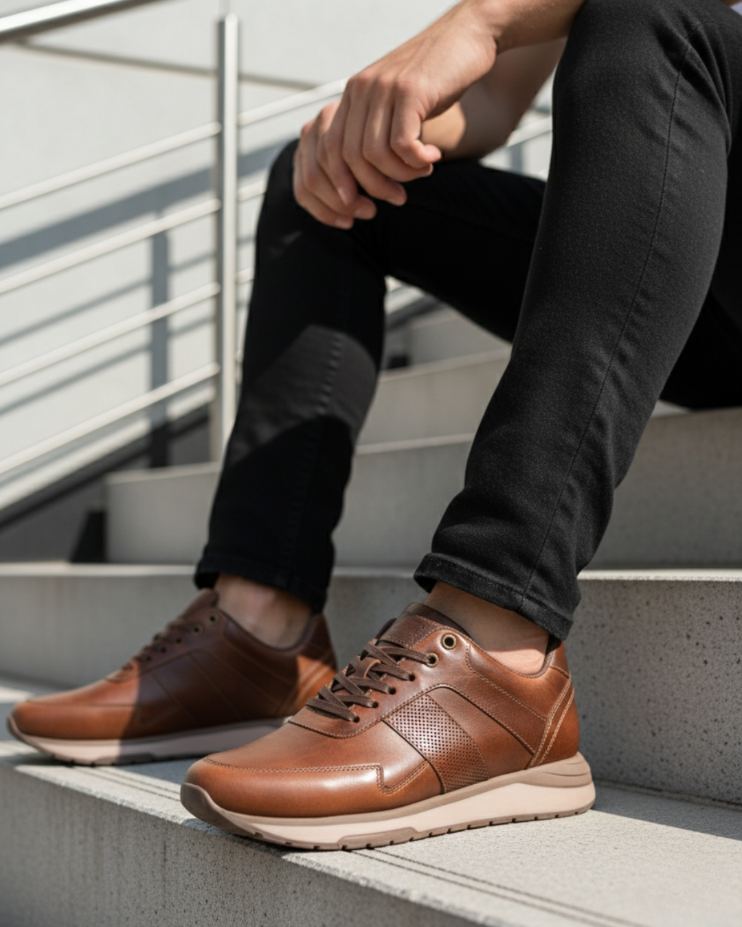 Tenis Zafiro Cafe, 100% Cuero