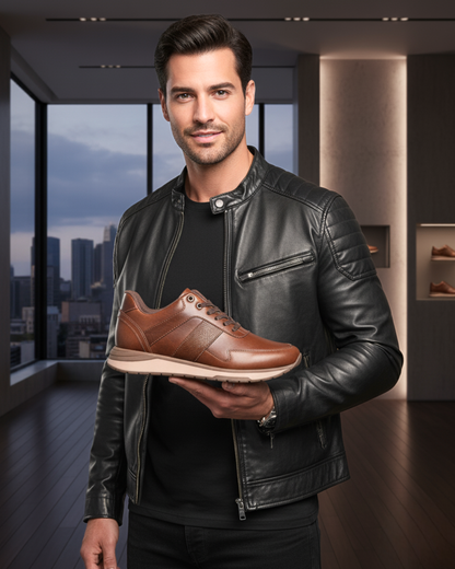 Tenis Zafiro Cafe, 100% Cuero