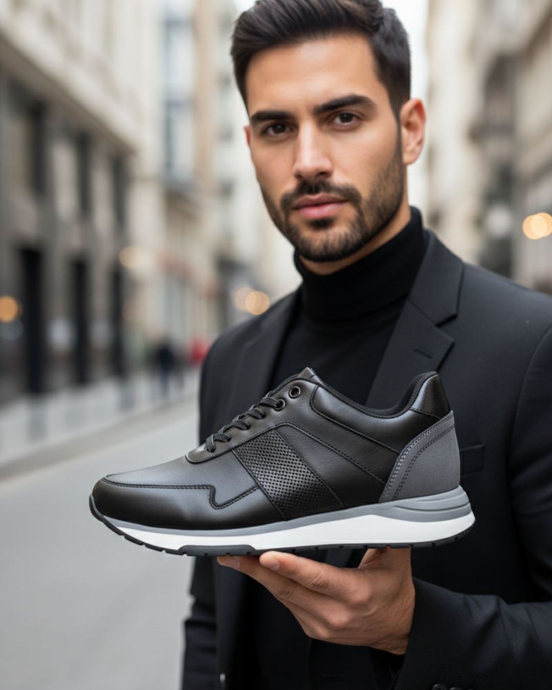 Tenis Zafiro Negro, 100% Cuero